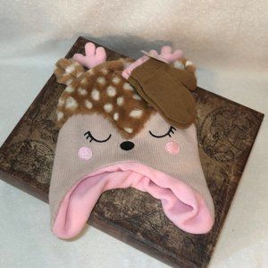 Toddler Reindeer Winter Cap with Gloves